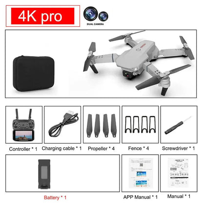 E88 Pro Foldable Quadcopter Drone - WIFI FPV, HD 4K Camera, Altitude Hold - Crazy_GadgetE88 Pro Foldable Quadcopter Drone - WIFI FPV, HD 4K Camera, Altitude HoldCrazy_Gadget