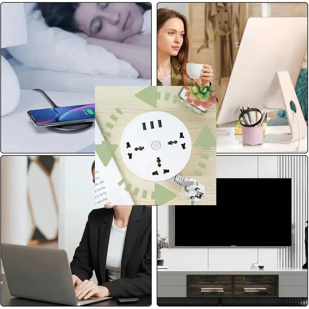 EU Plug AC Outlet Smart Home Power Strip – Multipurpose Electrical Extension Cord with USB Ports & Fast Charging - Crazy_GadgetEU Plug AC Outlet Smart Home Power Strip – Multipurpose Electrical Extension Cord with USB Ports & Fast ChargingCrazy_Gadget