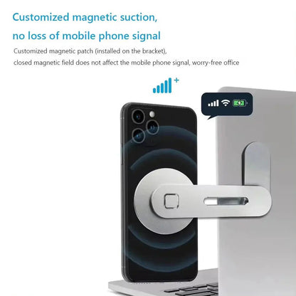 Metal Expansion Phone Stand for Laptop and Tesla Vehicles - Magnetic Folding Phone Holder with 15W Fast Charger - Crazy_GadgetMetal Expansion Phone Stand for Laptop and Tesla Vehicles - Magnetic Folding Phone Holder with 15W Fast ChargerCrazy_Gadget